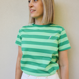 Organic Cotton Breastfeeding T-Shirt Green Stripes