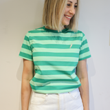 Organic Cotton Breastfeeding T-Shirt Green Stripes