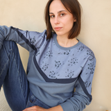 Sweatshirt Borstvoeding - Blauw Gebloemd