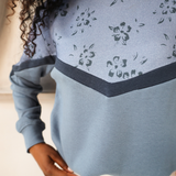 Sweatshirt Borstvoeding - Blauw Gebloemd