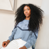 Sweatshirt Borstvoeding - Blauw Gebloemd